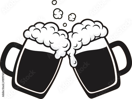 Beer Toast Graphic Logo Minimalist Design