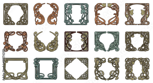 Collection of ornate vintage picture frames with intricate designs