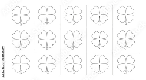 Set of 15 black and floral outline illustrations for design