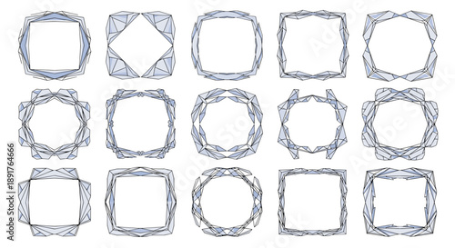Collection of handdrawn square and rectangular frame sketches