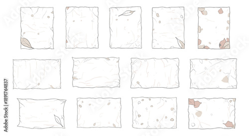 Collection of various torn paper edges and fragments for design