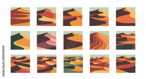Abstract landscape with warm colors and flowing shapes in digital art