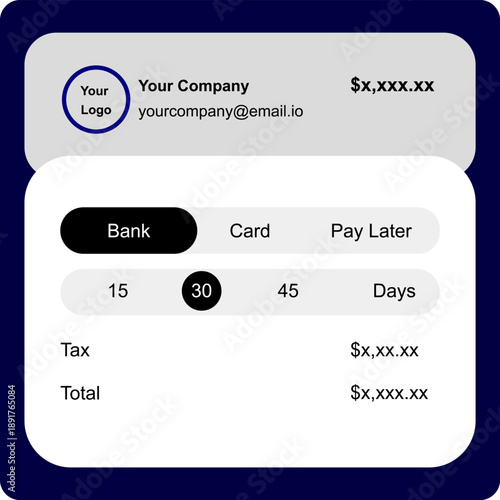 Fintech Mobile App Interface for Digital Payment Invoice and Transaction Summary