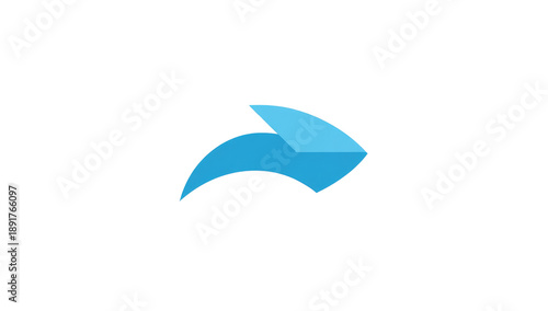 Free Download A stylized, light-blue arrow points right.  The arrow's shape is smooth with a curved tip and slightly angled edges.  It appears 3D - GFXLoad