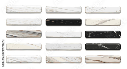 Collection of marble and stone slabs with various textures and colors