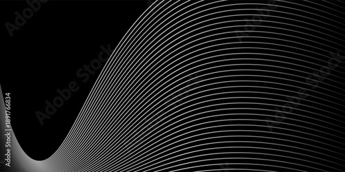 Futuristic perspective grid box. Abstract wireframe with white grid line on black background. eps 10
