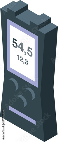 Portable glucose meter displaying blood sugar level, essential device for diabetes management and monitoring