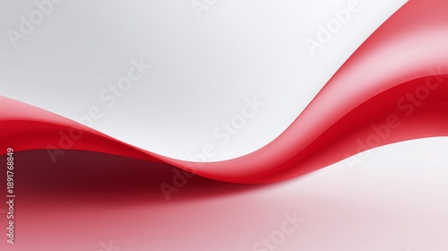 Modern Valentine background with soft red wave at bottom and bright clean space above