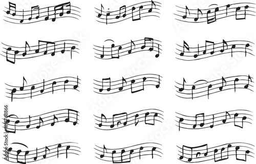 Handwritten Musical Notes Sheet Pattern
