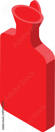 Red hot water bottle offering warmth and comfort, perfect for soothing aches, pains, and staying cozy during winter