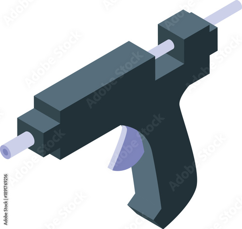 Electric hot glue gun heating silicone sticks for repairing or crafting