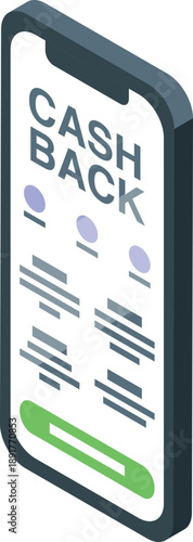 Cash back program displayed on smartphone screen, offering financial rewards and incentives to users