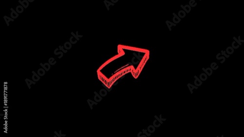 Make your content pop with this vibrant red hand-painted arrow animation, designed to draw immediate attention to your key focal points