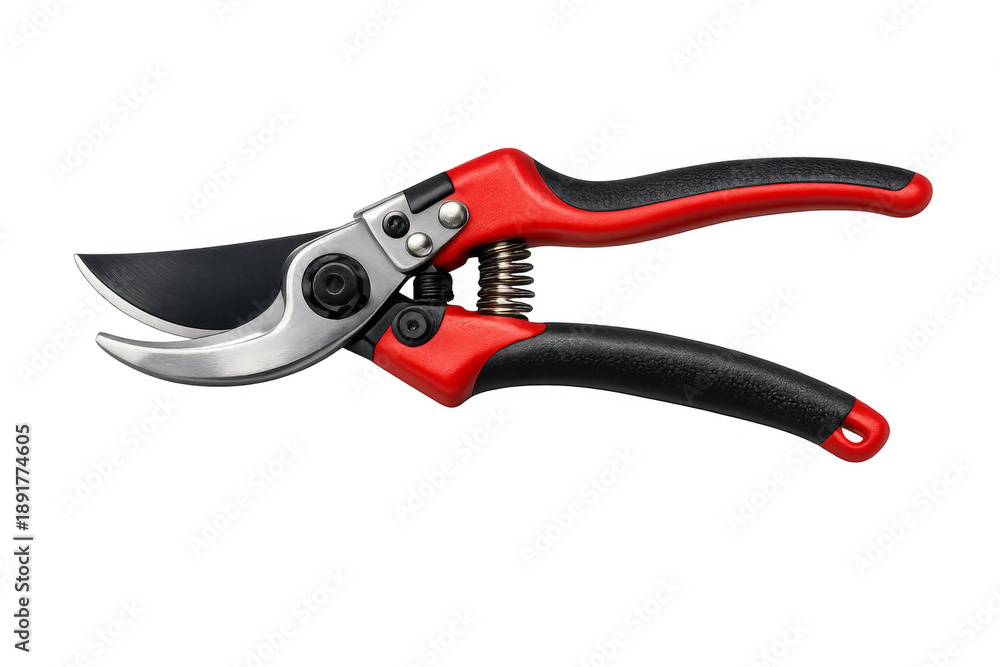 Fototapeta premium Red and black bypass secateurs for gardening work