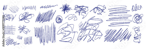 Scribble vector pen doodle hand drawn messy tangled lines, ink squiggles, grunge street art scrawls. Inky punk grunge textures for collage design. Sketchy shapes and scribbles. Isolated pen elements