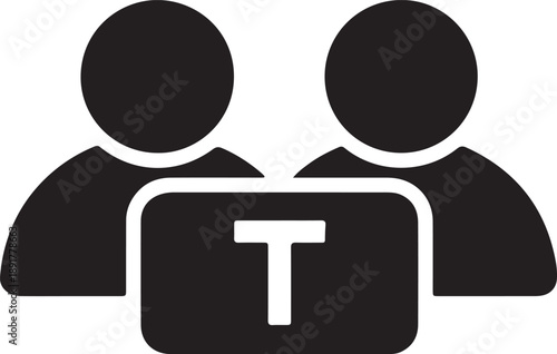 Team or Partnership Icon with Briefcase