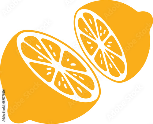 yellow lemon cut in half  fresh citrus fruit