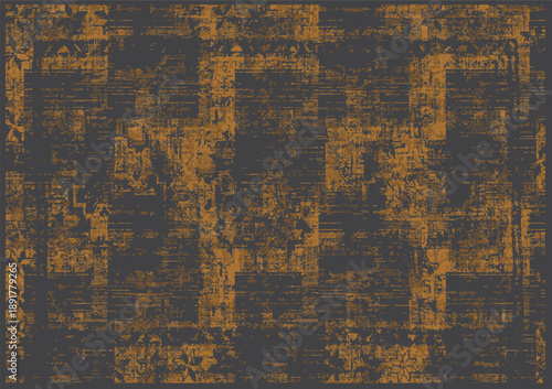 Vector Earth Modern beige cream with Carpet bathmat Boho style ethnic floral damask design,  rust terracotta pattern with distressed woven texture and effect Antique traditional rug floor covering