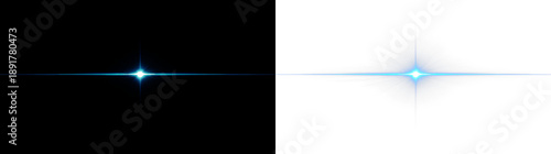 Foto Laser flare with bright blue light on a transparent background during a creative