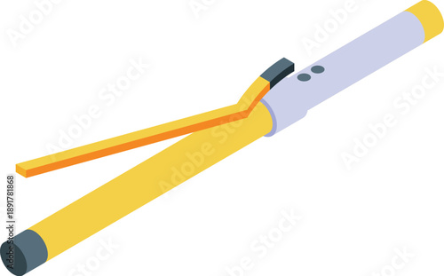 Curling iron making stylish curls, a modern tool for hairdressing and beauty salons