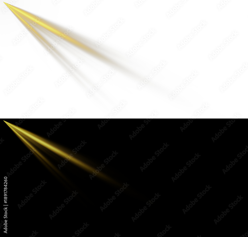 Fototapeta premium Golden Light Beam with Soft Glow on Black Background