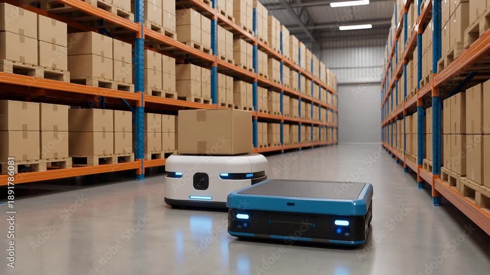 Library Inventory Robot Industrial fulfillment center utilizing autonomous mobile robots for ...