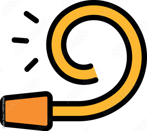 Rolled party horn making a festive noise, celebrating a special occasion with joy and excitement