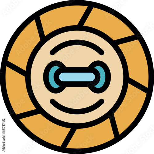 Fitness tracker chip with dumbbell icon, symbolizing workout tracking and progress monitoring