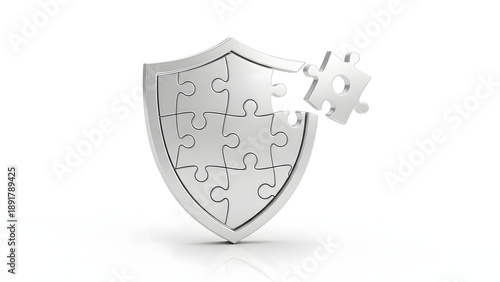 metal shield isolated on white background