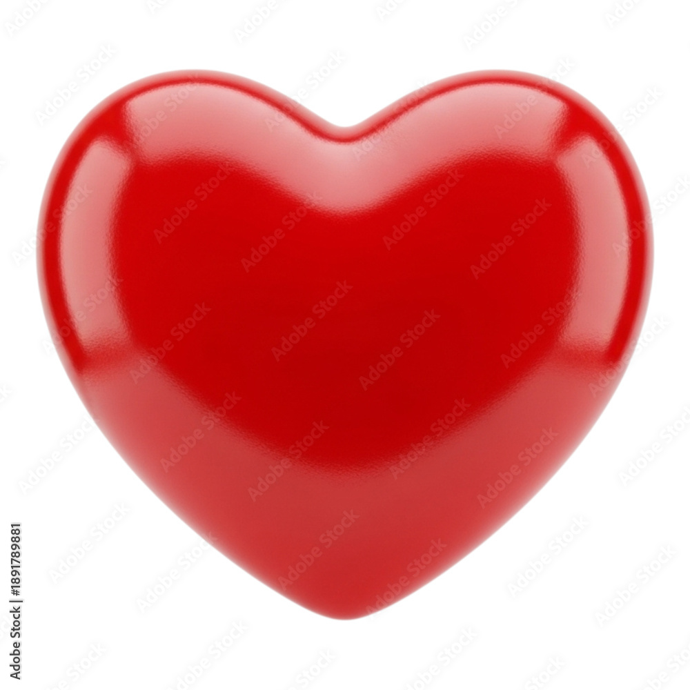 Fototapeta premium Vibrant red heart symbolizing love and passion isolated on transparent background