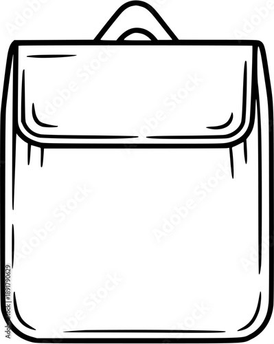 Chic, Line Art, Bento Box, Lunch Bag, Sandwich Wrap, Empty, Clean