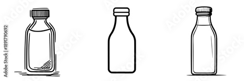 Amber Vintage Mustard Bottle in Black and White