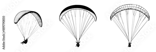 Adventure in the Sky: A Single Paraglider Soars Above the Landscape