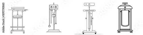 Elegant Line Art of a Professional Cleaning Station