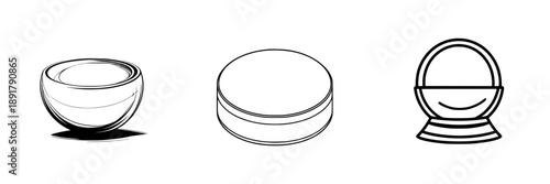 Elegant Line Art of a Ceramic Bowl