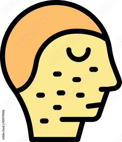 Face completely covered with acne, showing skin problem and pimples