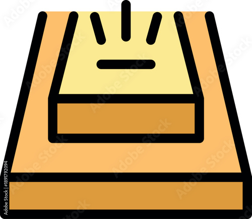 Floor scale displaying negative weight loss, symbolizing weight gain, presented as a filled outline icon