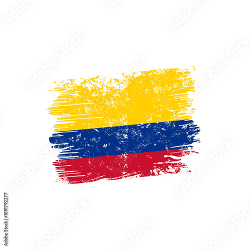 Colombia flag with grunge effect - vector illustration