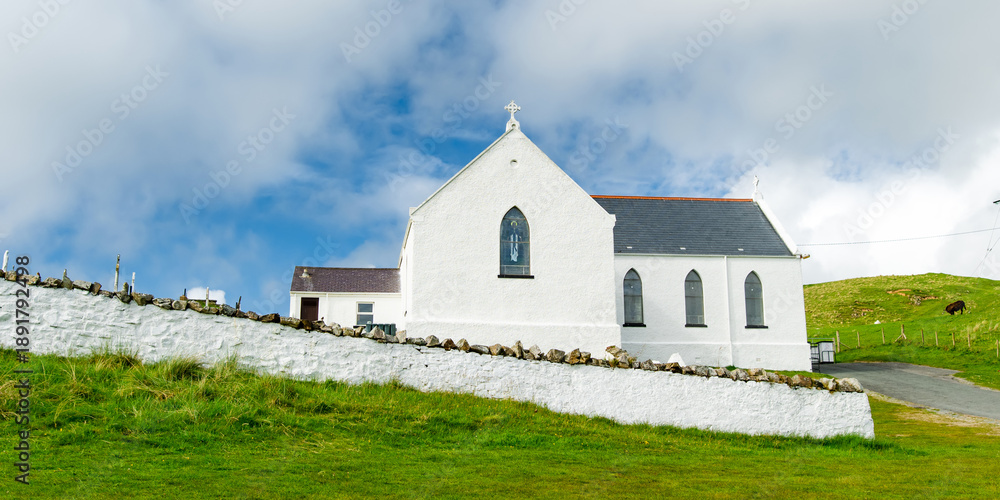 Fototapeta premium St. Mary's Parish Church, located in Lagg, the second most northerly Catholic church and one of the oldest Catholic churches still in use in Ireland today, Donegal, Ireland.