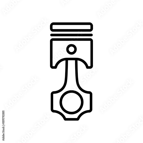Slika na platnu Engine Piston and Connecting Rod Silhouette Icon