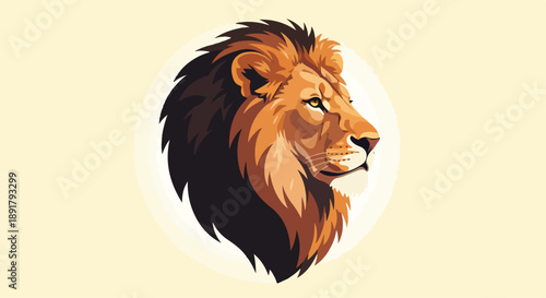 Majestic African Lion illustration in a cinematic style