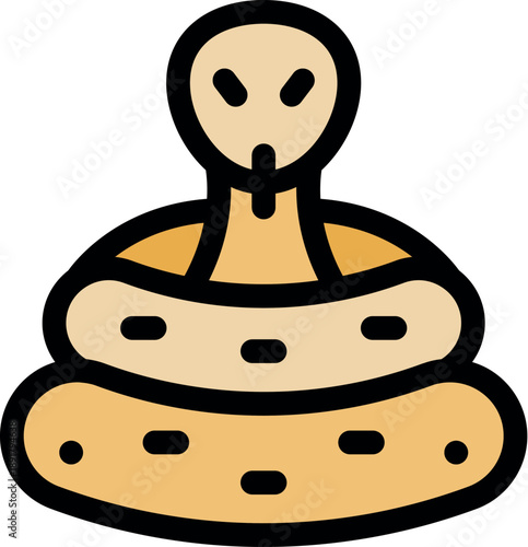 Snake coiled and ready to strike, displaying a threatening posture