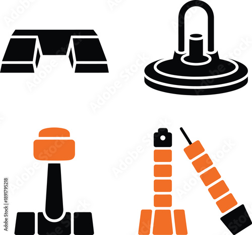 Black and orange of gym equipment dumbbell exercise equipment