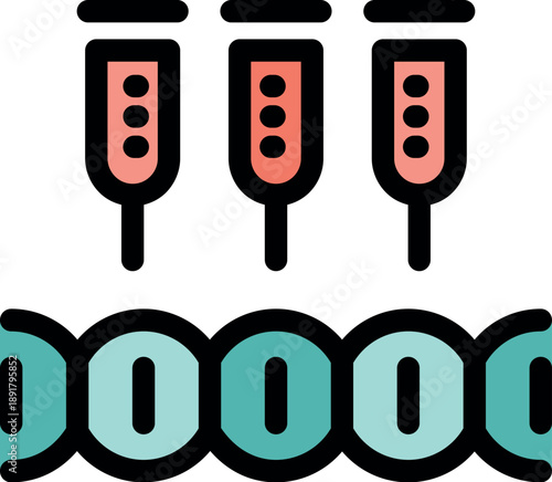 Innovative injection technology modifying the structure of a dna chain, representing advancements in genetic engineering and gene editing