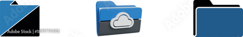 Cloud storage folder icons for modern data management solutions
