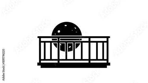 Baby in a crib with a moon shining behind.