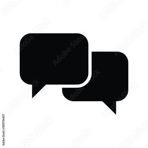 Vector illustration two black speech bubbles on a for communication
