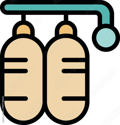 Oxygen tanks hanging, ready for use in emergency situations, ensuring a constant supply of oxygen