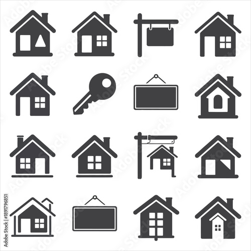 Real Estate House Property Icons