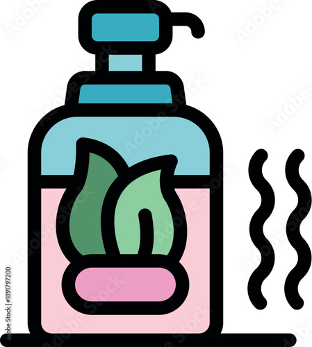 Aromatic dispenser bottle emanating a soothing herbal fragrance, perfect for creating a tranquil atmosphere